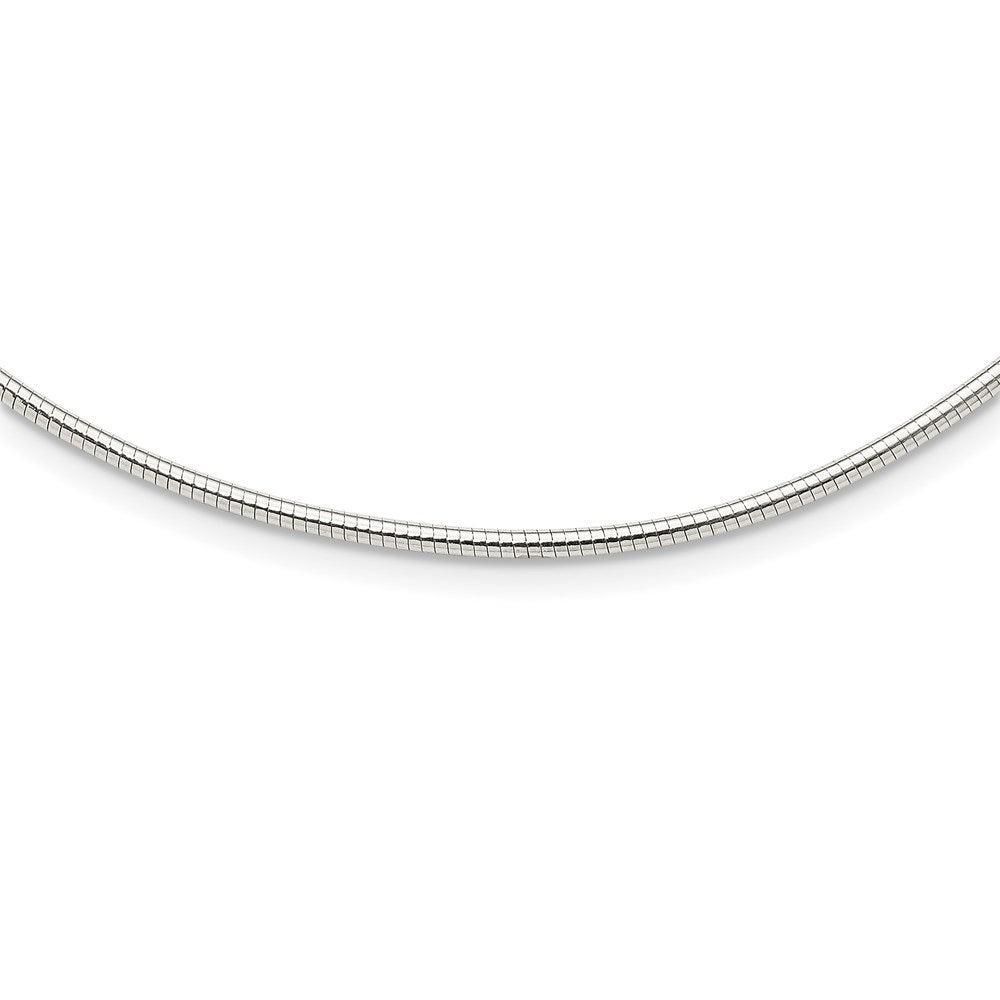 Sterling Silver Round 2mm w/2in. Ext Neckwire Chain, 18 x 2 mm