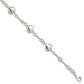 Sterling Silver Polished Heart 7.5in Bracelet, 7.5 x 8.75 mm
