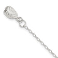 Sterling Silver Shell Anklet, 9 x 12 mm