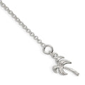 Sterling Silver Palm Tree Anklet, 9 x 12 mm, 2.7 g