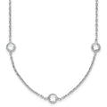 Sterling Silver Rhodium-plated 9-Station CZ Polished Necklace, 18 x 5.31 mm