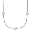 Sterling Silver Rhodium-plated 11-Station CZ Polished Necklace, 24 x 5.3 mm