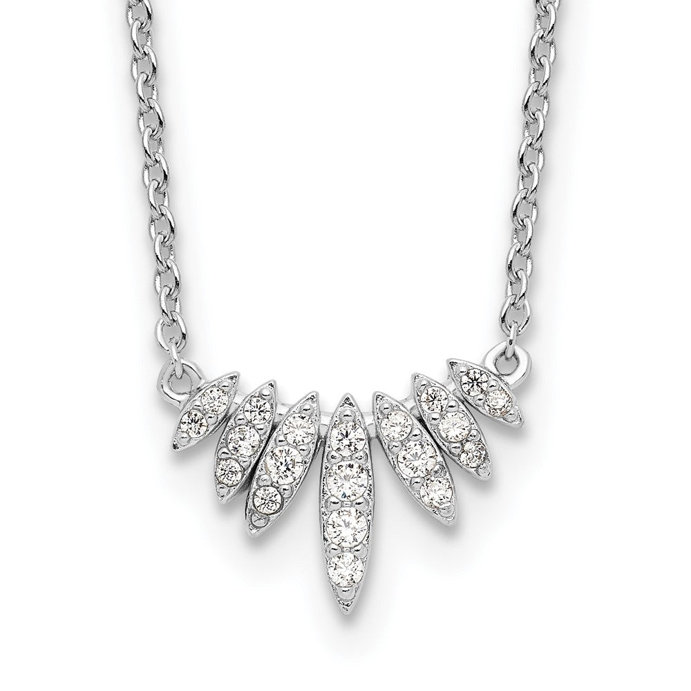 Sterling Silver Rhodium-plated CZ 18in Necklace, 18 x 13.78 mm