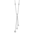 Sterling Silver Rhodium-plated CZ Y-Drop Necklace, 18 x 7.59 mm