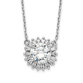 Sterling Silver Rhodium-plated CZ w/2in ext. Fancy Necklace, 18 x 1.02 mm