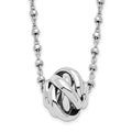 Sterling Silver Rhodium-plated Polished Love Knot D/C Chain Necklace, 18 x 9.93 mm