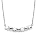 Sterling Silver Rhodium-plated w/2in ext Heart Bar Necklace, 16 x 29 mm