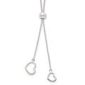 Sterling Silver Polished 2-Heart Adjusts up to 19.5 inch Necklace, 19.5 x 8.77 mm