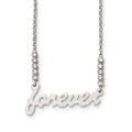 Sterling Silver CZ Polished Forever Necklace, 18 x 1.51 mm