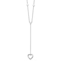 Sterling Silver Rhodium-plated Hearts w/2in ext. Y-Necklace, 18 x 14 mm