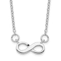Sterling Silver Rhodium-plated w/ 2in ext. Infinity Necklace, 18 x 11.6 mm