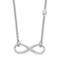 Sterling Silver Rhodium-plated CZ Infinity Knot Necklace, 18 x 21.5 mm