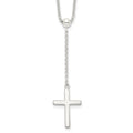 Sterling Silver Polished Cross Adjusts up to 23.5 inch Necklace, 23 mm