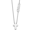 Sterling Silver Rhodium-plated FAITH w/Cross Necklace, 18 mm