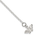 Sterling Silver 10inch Solid Polished Butterfly Anklet, 10 x 17 mm