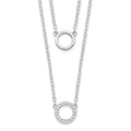 Sterling Silver Rhodium-plated CZ Circles 15in W/2in ext Necklace, 17 x 1.1 mm