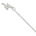 Sterling Silver 10inch Solid Polished Palm Tree Anklet, 10 x 12 mm, 4.19 g