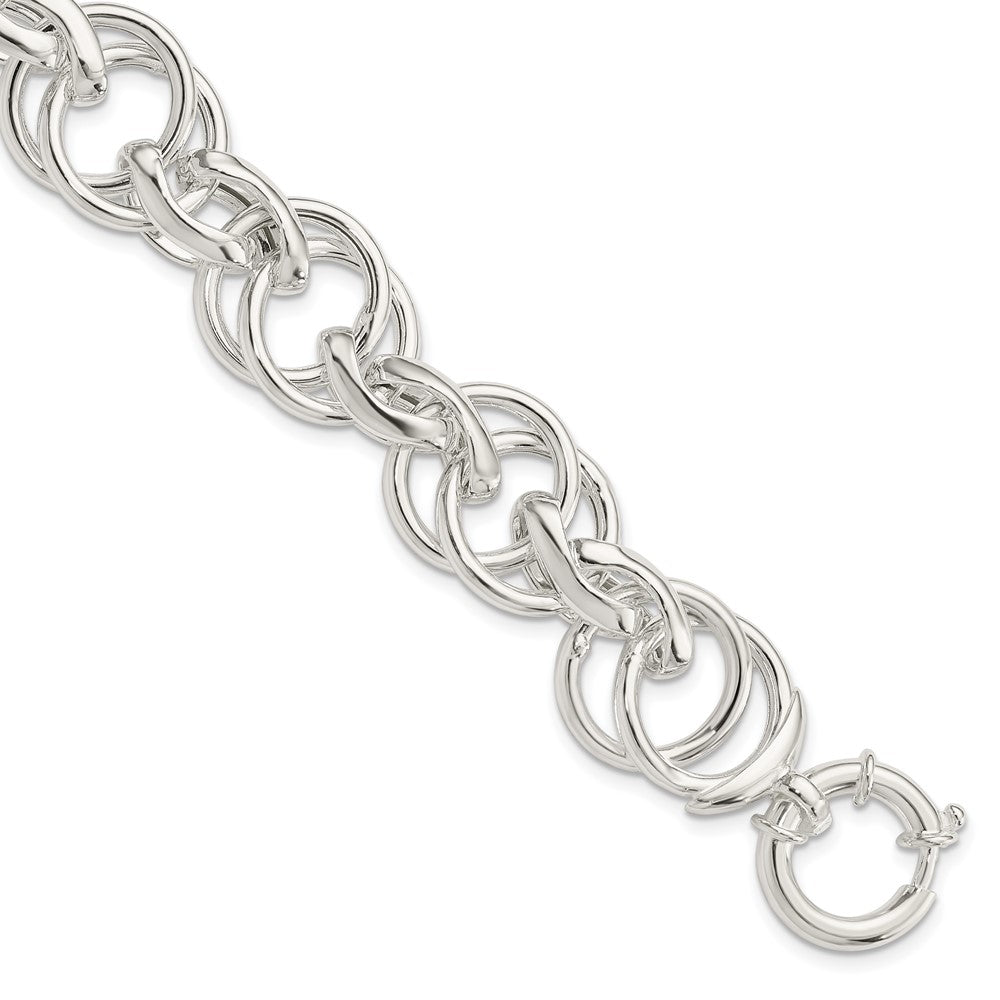 Sterling Silver Polished Fancy Link 8.5 inch Bracelet, 8.5 x 16.5 mm