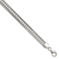 Sterling Silver CZ Polished Bracelet, 7.5 x 6.08 mm
