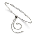 Sterling Silver Rhodium-plated CZ Adjustable Bracelet, 10 x 2.4 mm