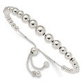 Sterling Silver Graduated Beads Adjustable Bracelet, 8.5 x 8.1 mm