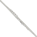 Sterling Silver Polished 3-Strand 7.5in Bracelet, 7.5 x 3.2 mm