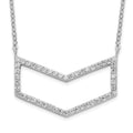 Sterling Silver Rhodium-plated CZ Necklace, 18 mm