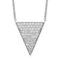 Sterling Silver Rhodium-plated CZ Triangle Dangle Necklace, 18 x 18.5 mm