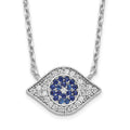 Sterling Silver Rhodium-plated Polished CZ Eye 17 inch Necklace, 17 x 14.3 mm
