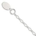Sterling Silver Rhodium-plated Fancy Oval Disc Bracelet, 7 x 21 mm