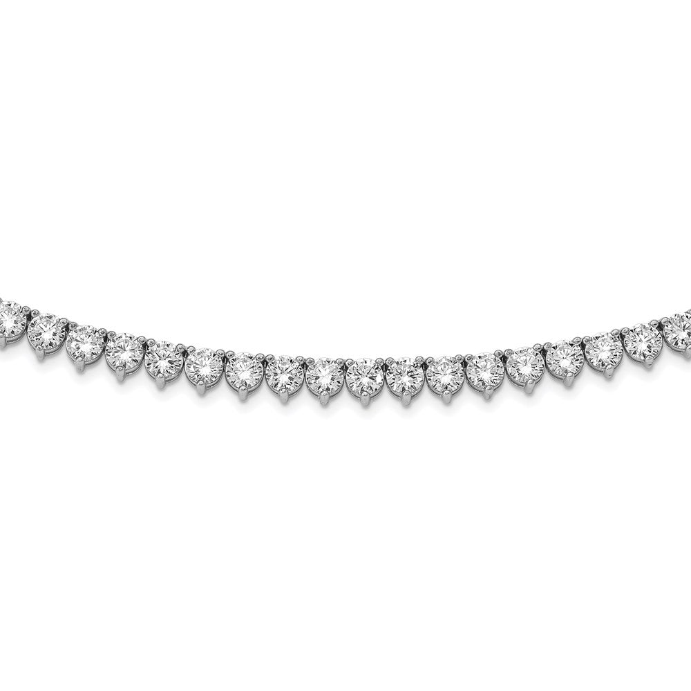 Sterling Shimmer Sterling Silver Rhodium-plated 36 inch 155 Stone CZ Riviera Necklace, 36 x 7 mm