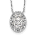 Sterling Shimmer Sterling Silver Rhodium-plated 18 inch 10 Stone Oval CZ Necklace, 18 x 0.8 mm