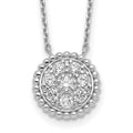 Sterling Shimmer Sterling Silver Rhodium-plated 18 inch 8 Stone CZ Round Necklace, 18 x 0.8 mm