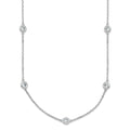 Sterling Shimmer Sterling Silver Rhodium-plated 3mm CZ 15 Stone 15 Station 24 inch Necklace, 24 x 1.25 mm