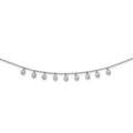 Sterling Shimmer Sterling Silver Rhodium-plated 18 inch 48 Stone 11 Star Stations CZ Necklace, 18 x 0.8 mm