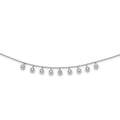 Sterling Shimmer Sterling Silver Rhodium-plated 18 inch 11 Stone 11 Station CZ Necklace, 18 x 1.2 mm