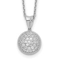 Sterling Shimmer Sterling Silver Rhodium-plated 18 inch 41 Stone CZ Round Necklace, 18 x 1 mm