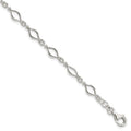 Sterling Silver 5mm Fancy Link Bracelet, 7.25 x 5 mm