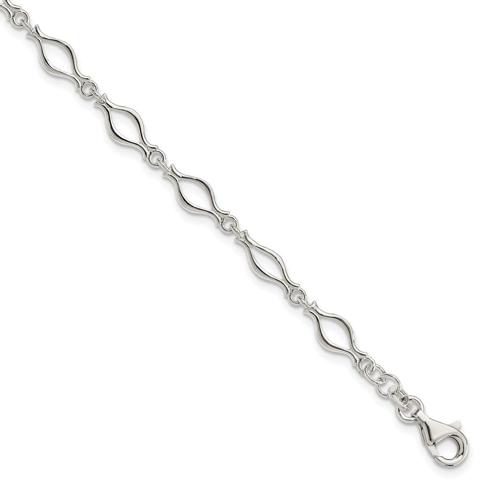 Sterling Silver 5mm Fancy Link Bracelet, 7.25 x 5 mm