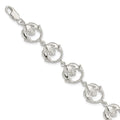 Sterling Silver Polished and Textured Claddagh Link 7 inch Bracelet, 7 x 14 mm