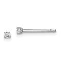 Sterling Silver Madi K Rhodium-plated 2mm Round CZ Children's Stud Earrings, 2 x 2 mm