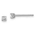 Sterling Silver Madi K Rhodium-plated 3mm Round CZ Children's Stud Earrings, 3 x 3 mm