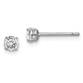Sterling Silver Madi K Rhodium-plated 4mm Round CZ Children's Stud Earrings, 4 x 4 mm