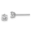 Sterling Silver Madi K Rhodium-plated 5mm Round CZ Children's Stud Earrings, 5 x 5 mm