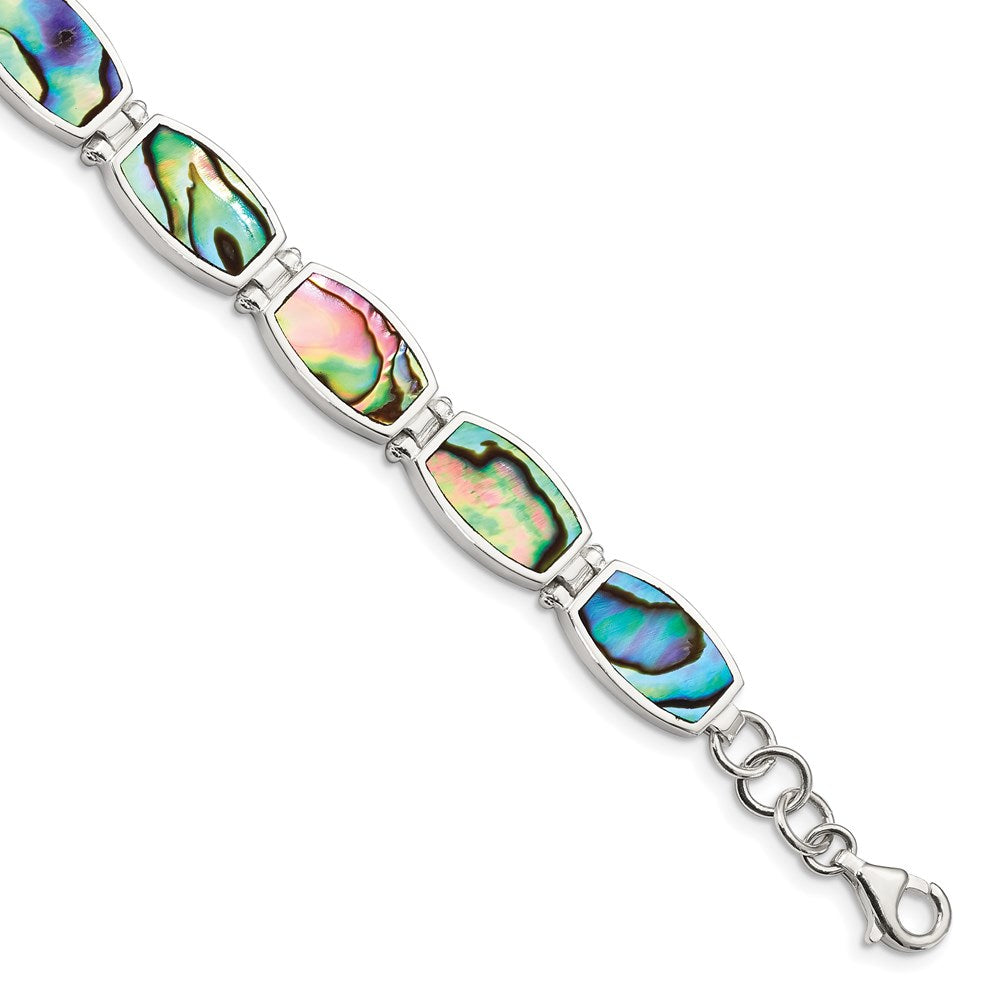 Sterling Silver Abalone Bracelet, 7.25 x 8.5 mm