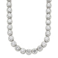 Sterling Silver 17in Rhodium-plated Fancy Mulitple CZ Necklace, 17 x 6 mm