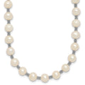 Sterling Silver Rhodium-plated 6-7mm White Round Freshwater Cultured Pearl 16 inch with 2 inch Extension Necklace, 18 mm