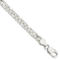 Sterling Silver Polished Back/Satin D/C Front Fancy Byzantine Bracelet, 8 x 6.5 mm