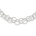 Sterling Silver Fancy Link Necklace, 42 x 12 mm