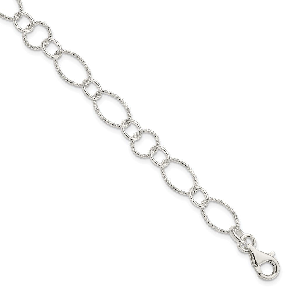 Sterling Silver Fancy Link Bracelet, 7.5 x 8 mm, 4.93 g